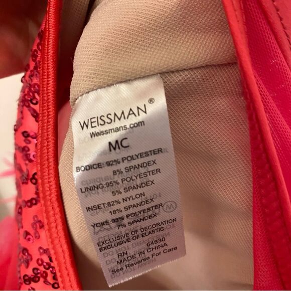 Weissman solo glam custom Dance costume hot pink pink feather Get Happy 14101 MC - Picture 11 of 14